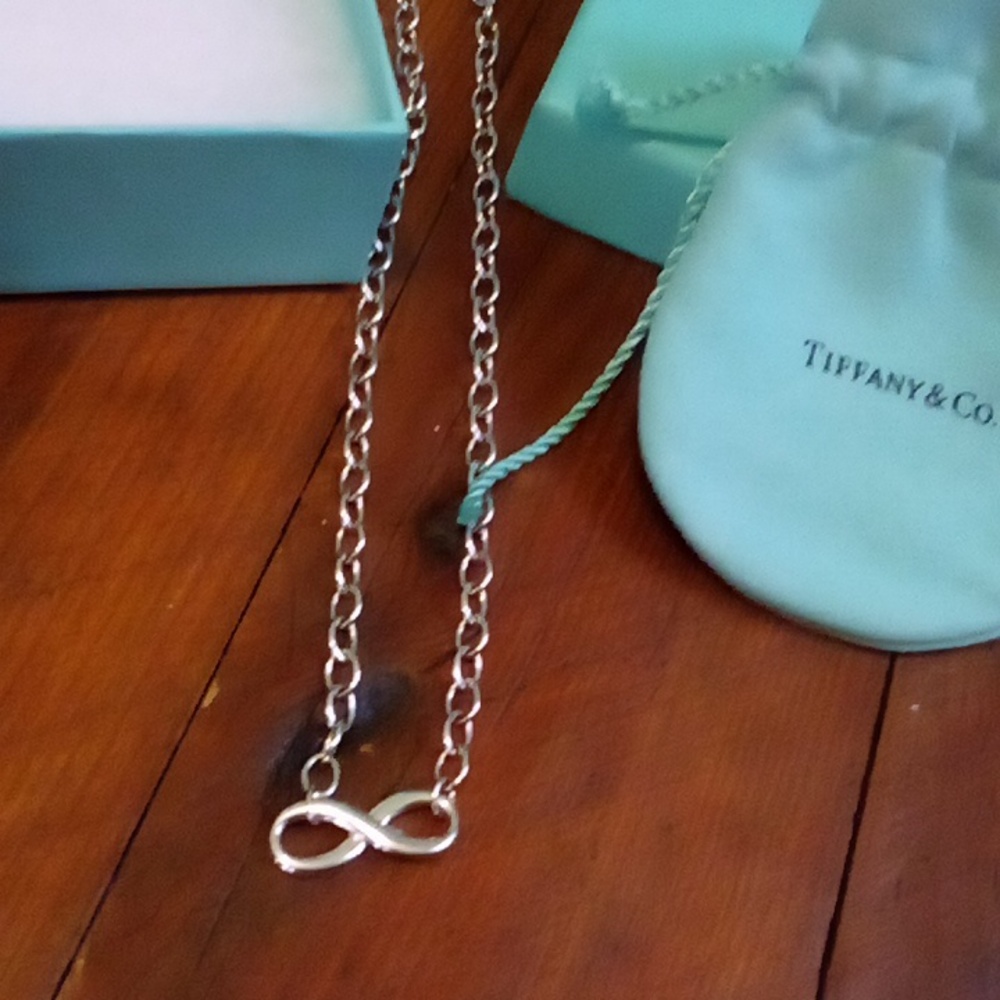 Tiffany Infinity 18" Necklace EUC with Box And Pouch 1" Infinity - Picture 10 of 10
